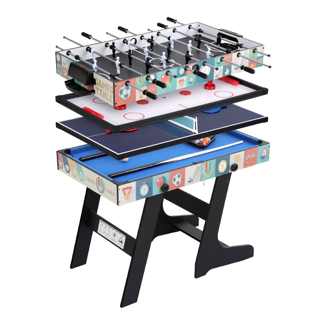 SOCCER-4T-121-4IN-FOLD-202506191528-00 4-in-1 Soccer Table Foldable Game Foosball Table Tennis Pool Hockey - Image 1