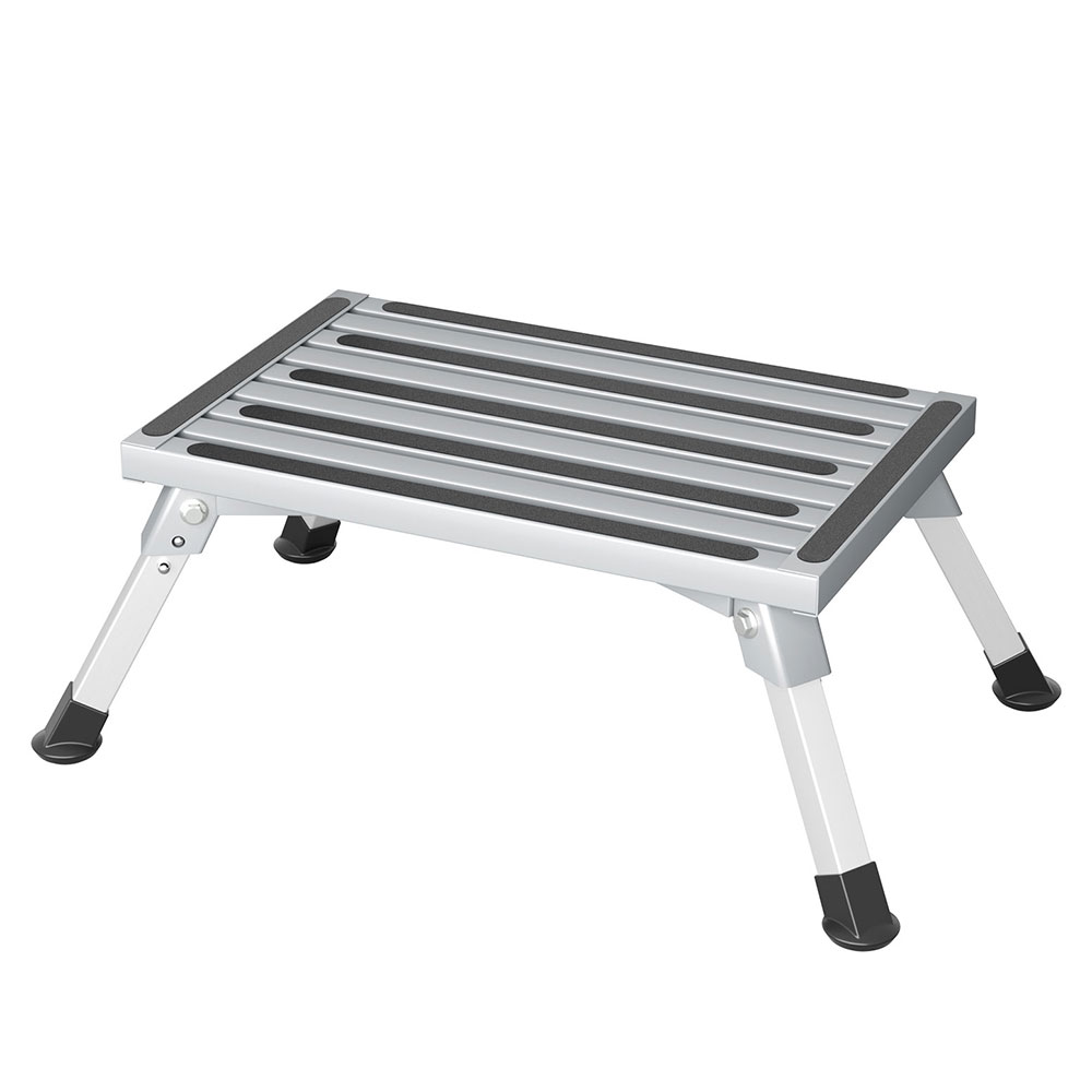 STEP-CV-1S-STOOL-SI-174951-00 Weisshorn Caravan Step Folding Aluminium Step Ladder Stool - Image 1