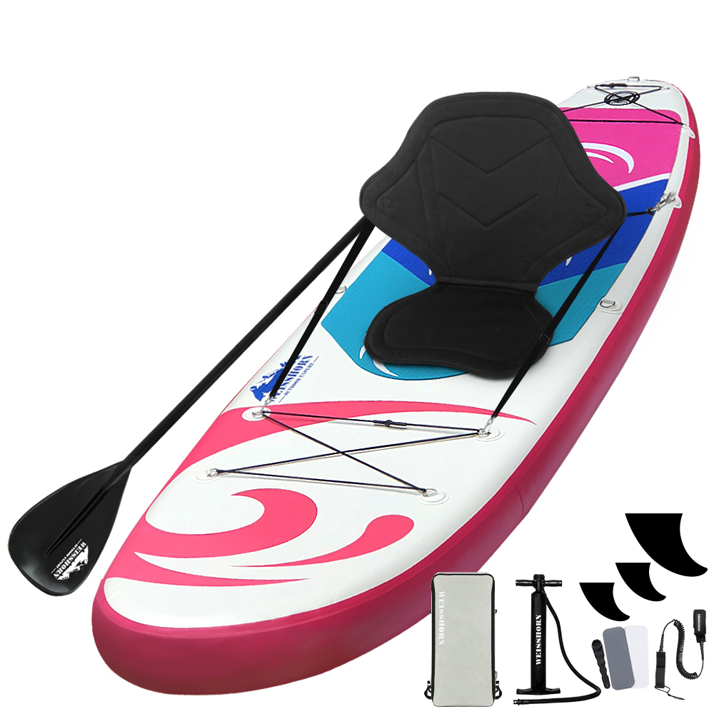 SUP-D-11FT-81-15-PK-00 Weisshorn Stand Up Paddle Board 11ft Inflatable SUP Surfboard Paddleboard Kayak Surf Pink - Image 1