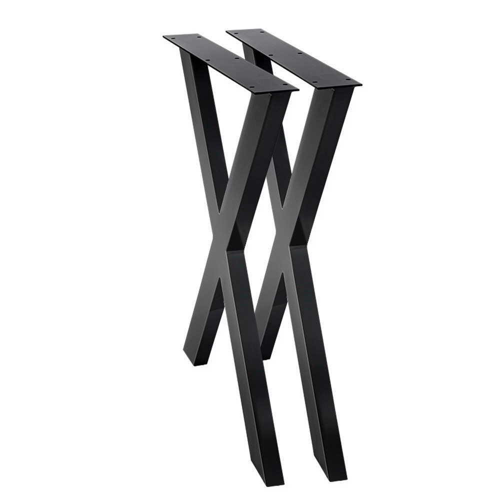 TAB-LEG-X-7160-BKX2-00 Artiss Metal Table Legs DIY X-shaped 71X60CM Set of 2 - Image 1