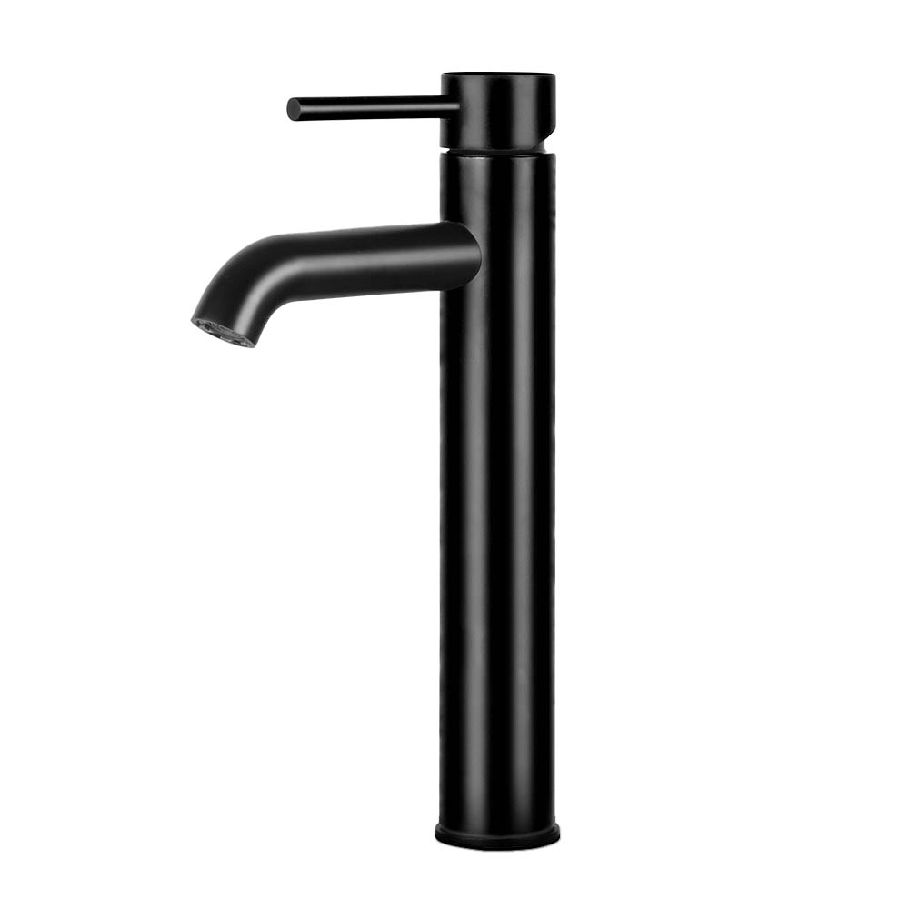 TAP-A-81H14-BK-00 Cefito Bathroom Basin Mixer Tap Round Tall Faucet Vanity Laundry Black - Image 1