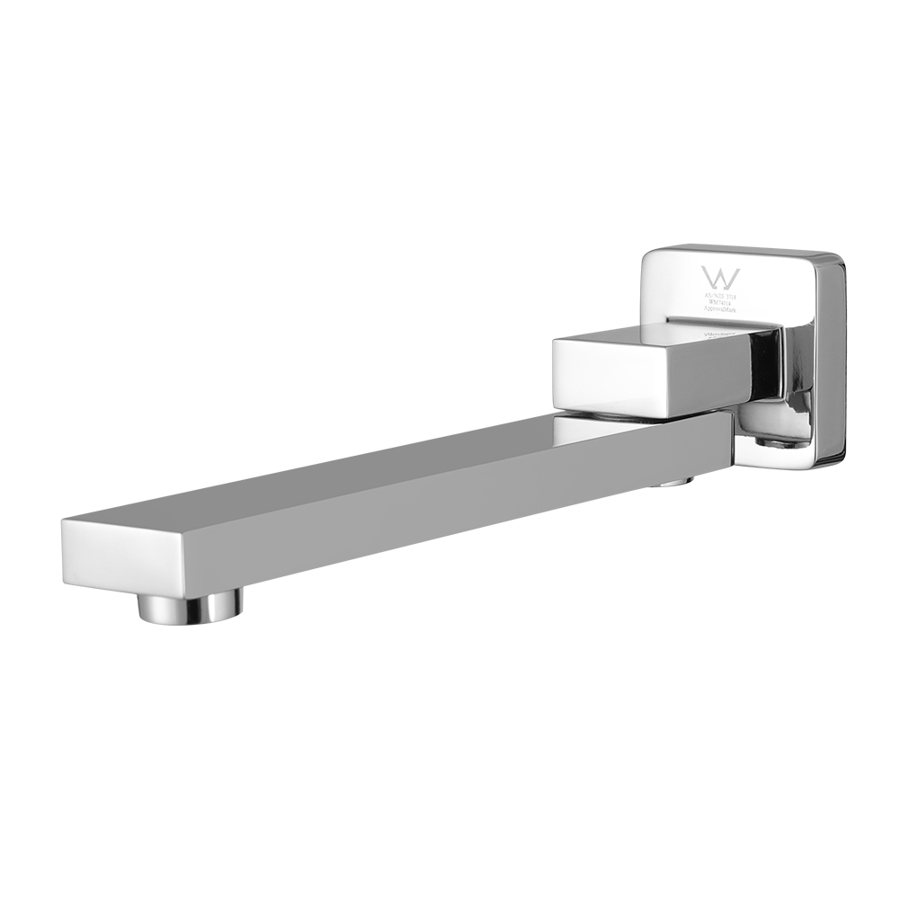 TAP-A-SPOUT05-SI-90953-00 Cefito Bathroom Mixer Spout Wall Bath Tap Square Swivel Bathtub Chrome - Image 1
