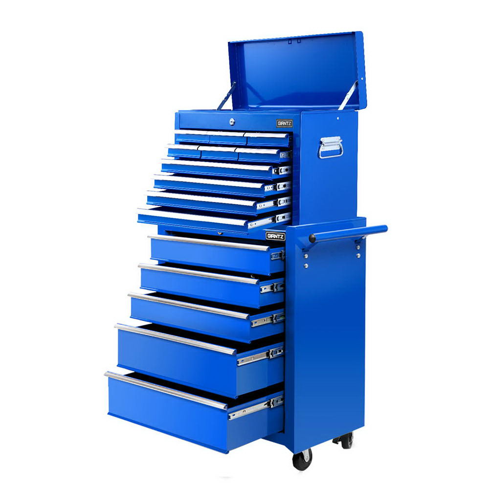 TB-15DR-105-BL-202506271046-00 Giantz 15 Drawers Tool Chest Trolley Toolbox 2-in-1 Storage Blue - Image 1
