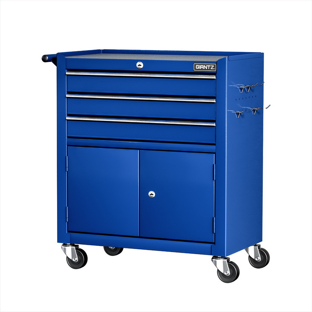 TB-3DR-DOOR-BL-202506241504-00 Giantz 3 Drawer Tool Box Cabinet Chest Toolbox Garage Storage Organiser - Image 1