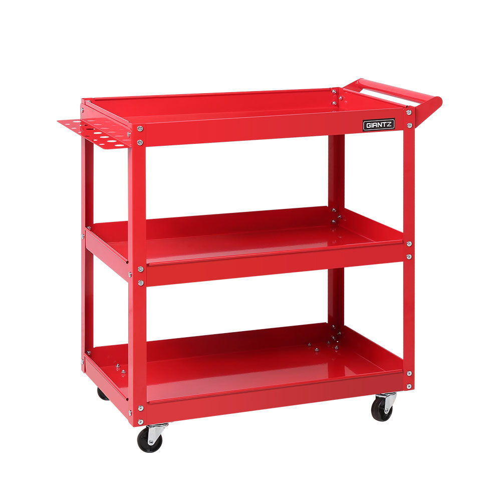 TB-CART-3L-RD-00 Giantz 3-Tier Tool Cart Trolley Workshop Garage Storage Organizer Red - Image 1