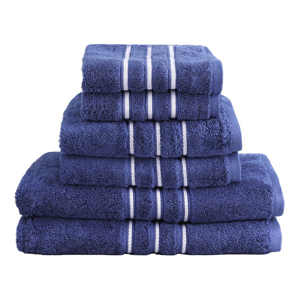 TOWEL-6-ALL-BL-183504-00 6 Pack Bath Towels Set Cotton Towel Navy - Image 1