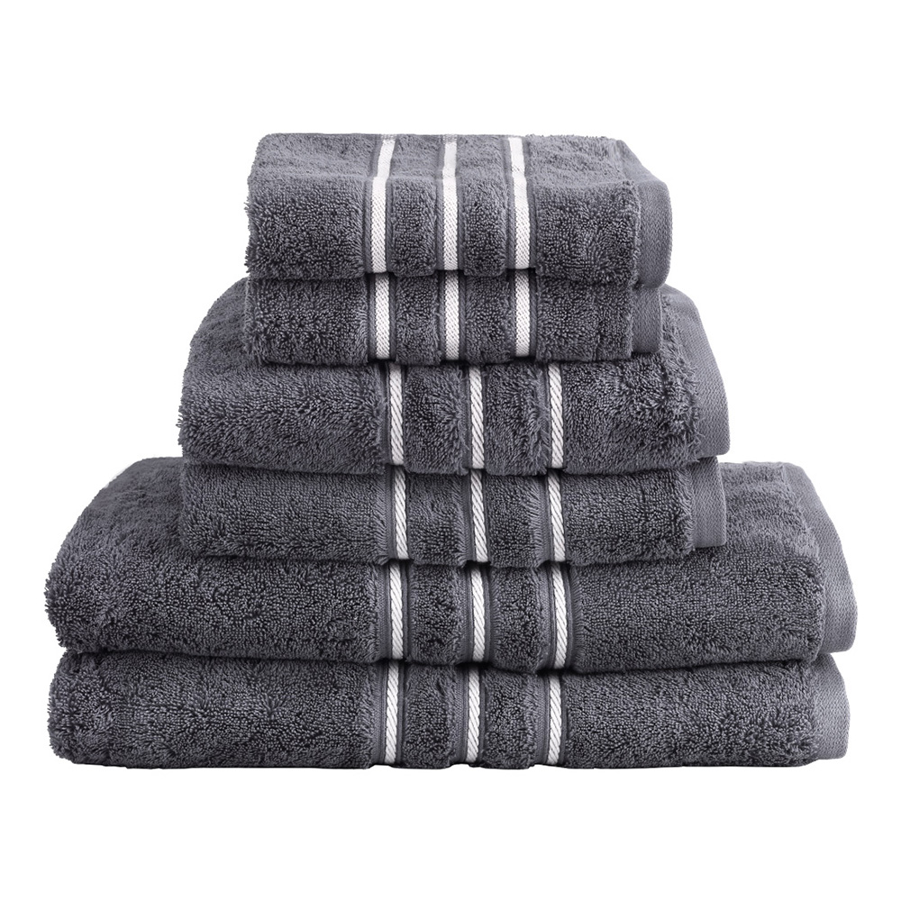 TOWEL-6-ALL-GR-183503-00 6 Pack Bath Towels Set Cotton Towel Grey - Image 1