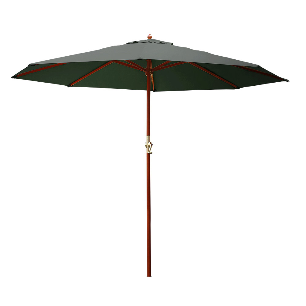 UMB-POLE-3-H-CO-00 Instahut 3m Outdoor Umbrella Pole Umbrellas Beach Garden Sun Stand Patio Charcoal - Image 1
