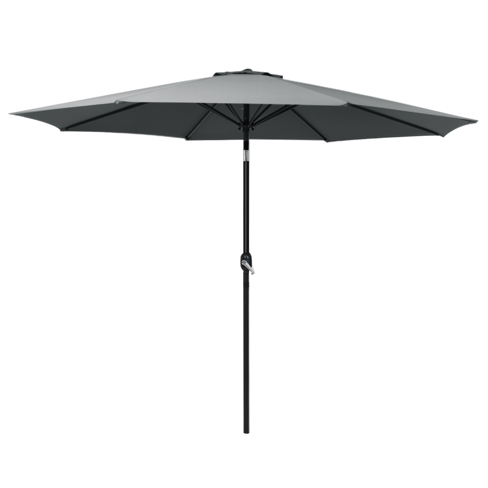 UMB-POLE-3-TIL-CO-00 Instahut 3m Outdoor Umbrella Beach Pole Garden Patio Tilt Charcoal - Image 1