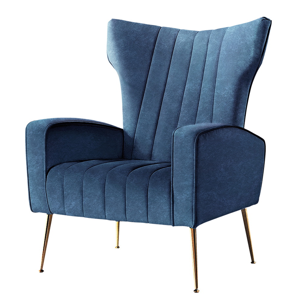 UPHO-C-ARM-8035-NA-202502281222-07 Artiss Armchair Navy Velvet Kate - Image 1