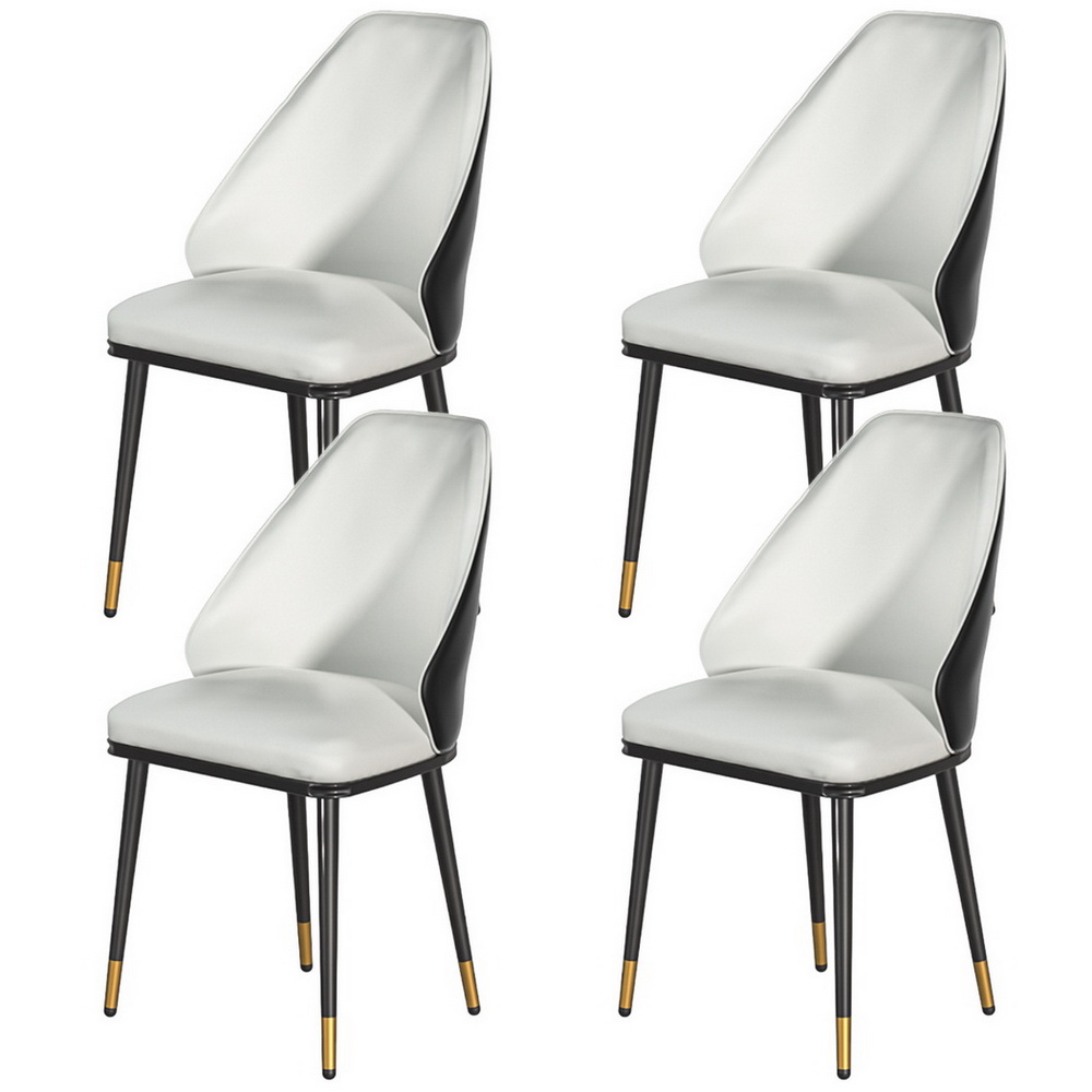 UPHO-C-DIN-01-PU-WHX4-202505131406-00 Artiss Dining Chairs Set of 4 Leather Seat Beige and Black - Image 1