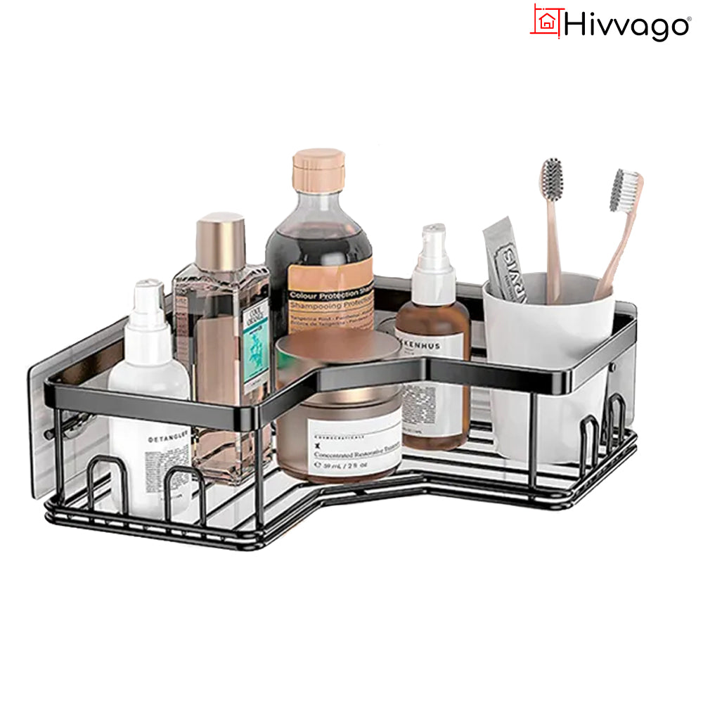 V1003-HWS105-CORG-BK-2PK-202507041136-00 Hivvago Stainless Steel Bathroom Organizer Shelves - Image 1