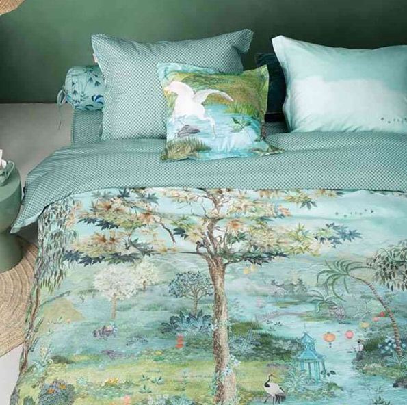 V107-1605599-200637-00 Pip Paradise Cotton Green Quilt Cover Set By Pip Studio - Image 1