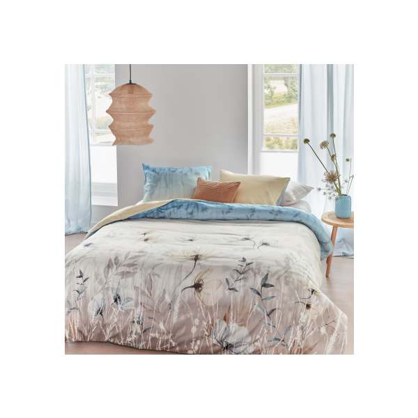 V107-1607111-200622-00 Isabelle Cotton Sateen Light Blue Quilt Cover Sets by Bedding House King - Image 1