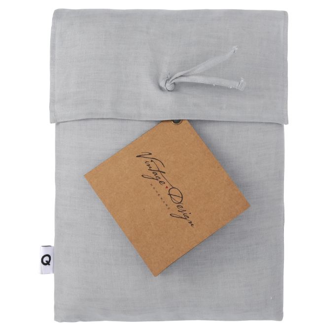 V107-5095359-200486-00 Hemp Silver Quilt Cover by Vintage Design Homeware King - Image 1