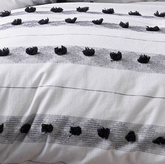 V107-90026-200600-00 Serapian Black White Quilt Cover by Vintage Design Homeware King - Image 1