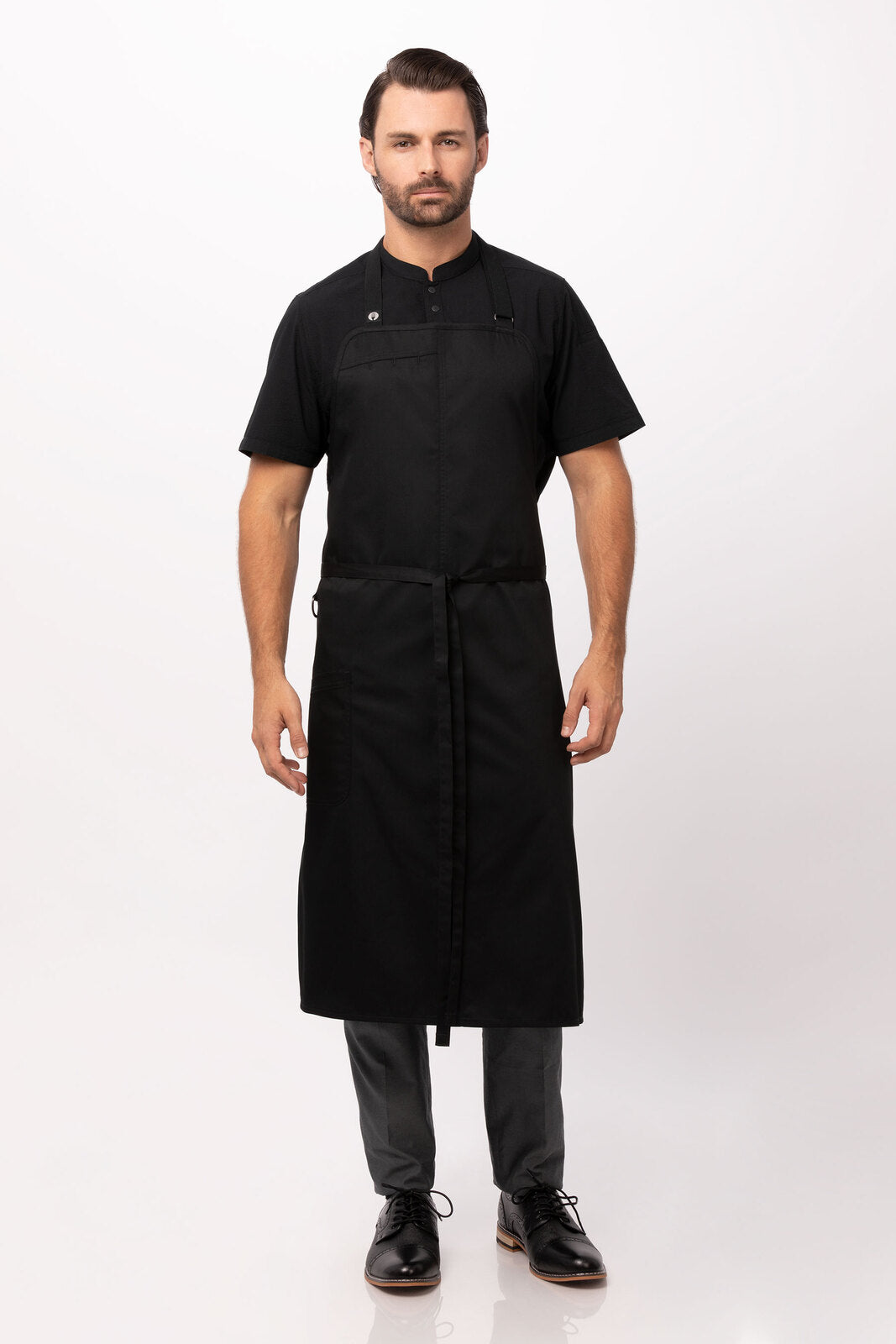 V107-ACN01-BLK-0-217843-00 Brio Chef Black Bib Apron by Chef Works - Image 1