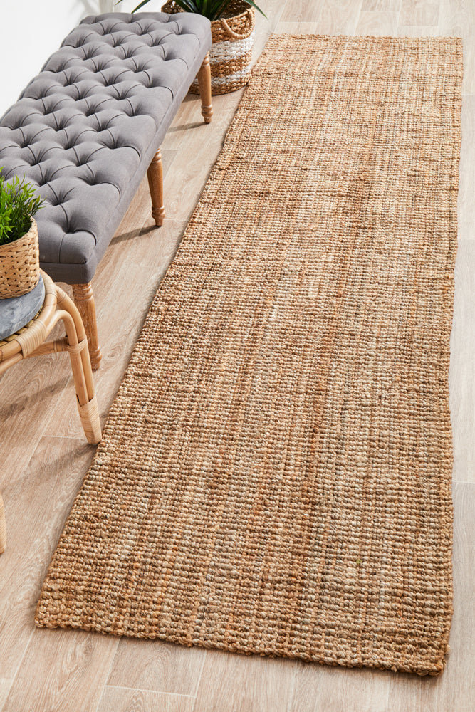 V107-ATR-BKR-NAT-400X80-207135-00 Atrium Barker Natural Runner by Rug Culture - 400X80CM - Image 1