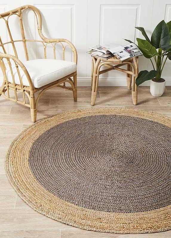 V107-ATR-POLO-CHAR-120X120-207912-00 Atrium Polo Charcoal Round By Rug Culture - 120X120cm ROUND - Image 1