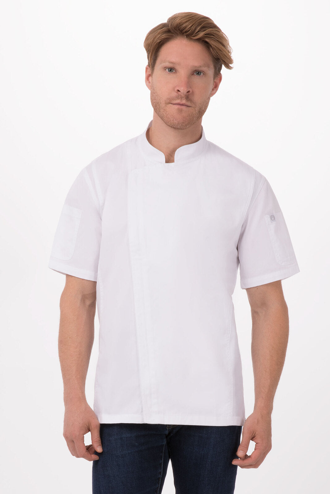 V107-CBZ01-WHT-L-217858-00 Rochester Men's Chef Jacket by Chef Works - Image 1