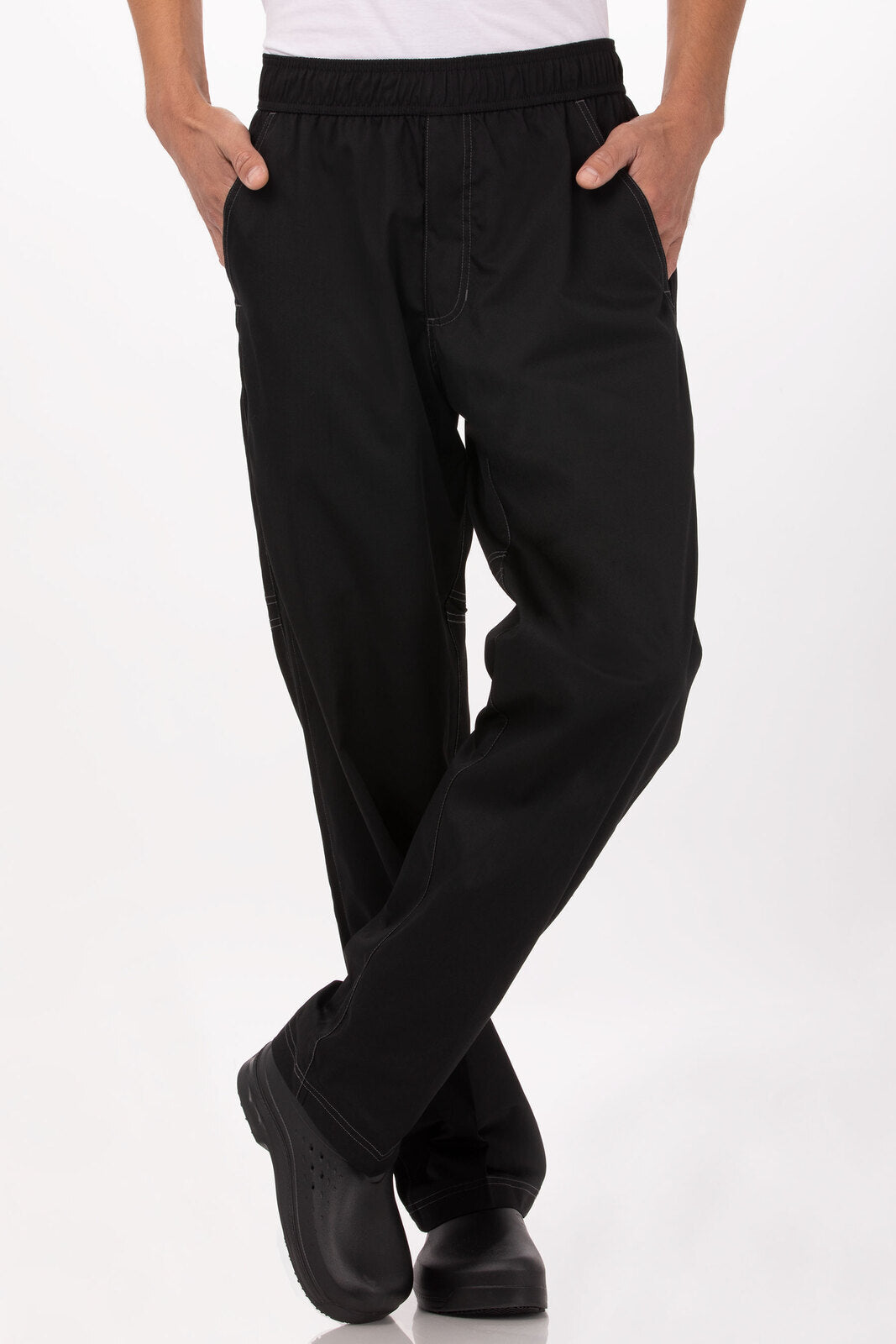 V107-CVBP-S-217334-00 Cool Vent Men's Baggy Black S Chef Pants by Chef Works - Image 1