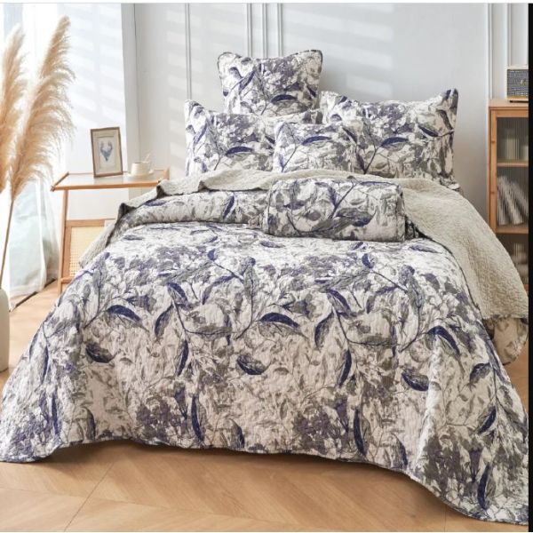 V107-KD1250K-197582-00 Forest Dreams 100% Cotton Quilted 3 pcs Bedspread Coverlet Set King - Image 1