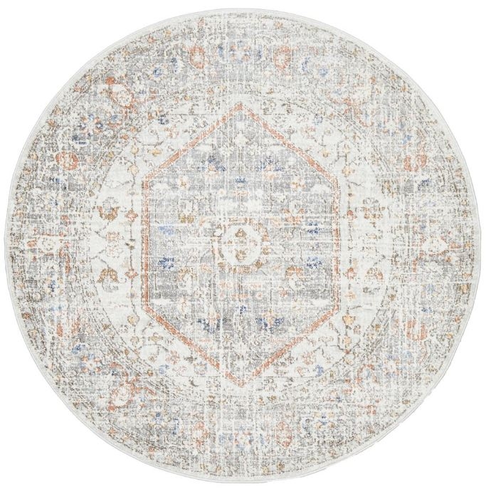 V107-MAY-LOR-SIL-150X150-208050-00 Mayfair Lorissa Silver Round by Rug Culture-150X150CM - ROUND - Image 1