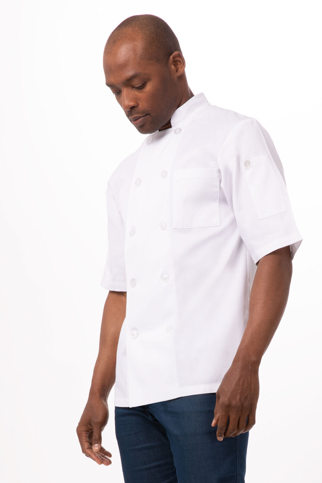 V107-PCSS-XL-217840-00 Volnay Men's White XL Chef Jacket by Chef Works - Image 1