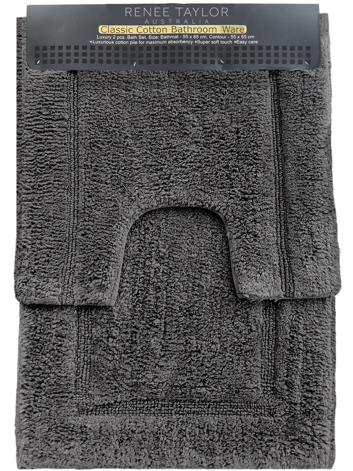 V107-SH314740-196065-00 2 Piece 2200 GSM Tufted Nickel Bath Mat Set by Renee Taylor - Image 1