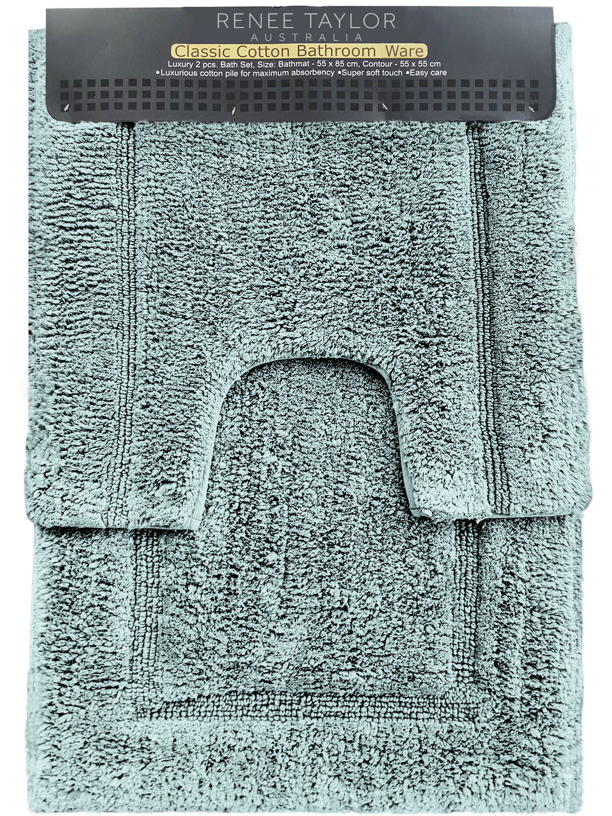 V107-SH314770-196081-00 2 Piece 2200 GSM Tufted Gray Mist Bath Mat Set by Renee Taylor - Image 1