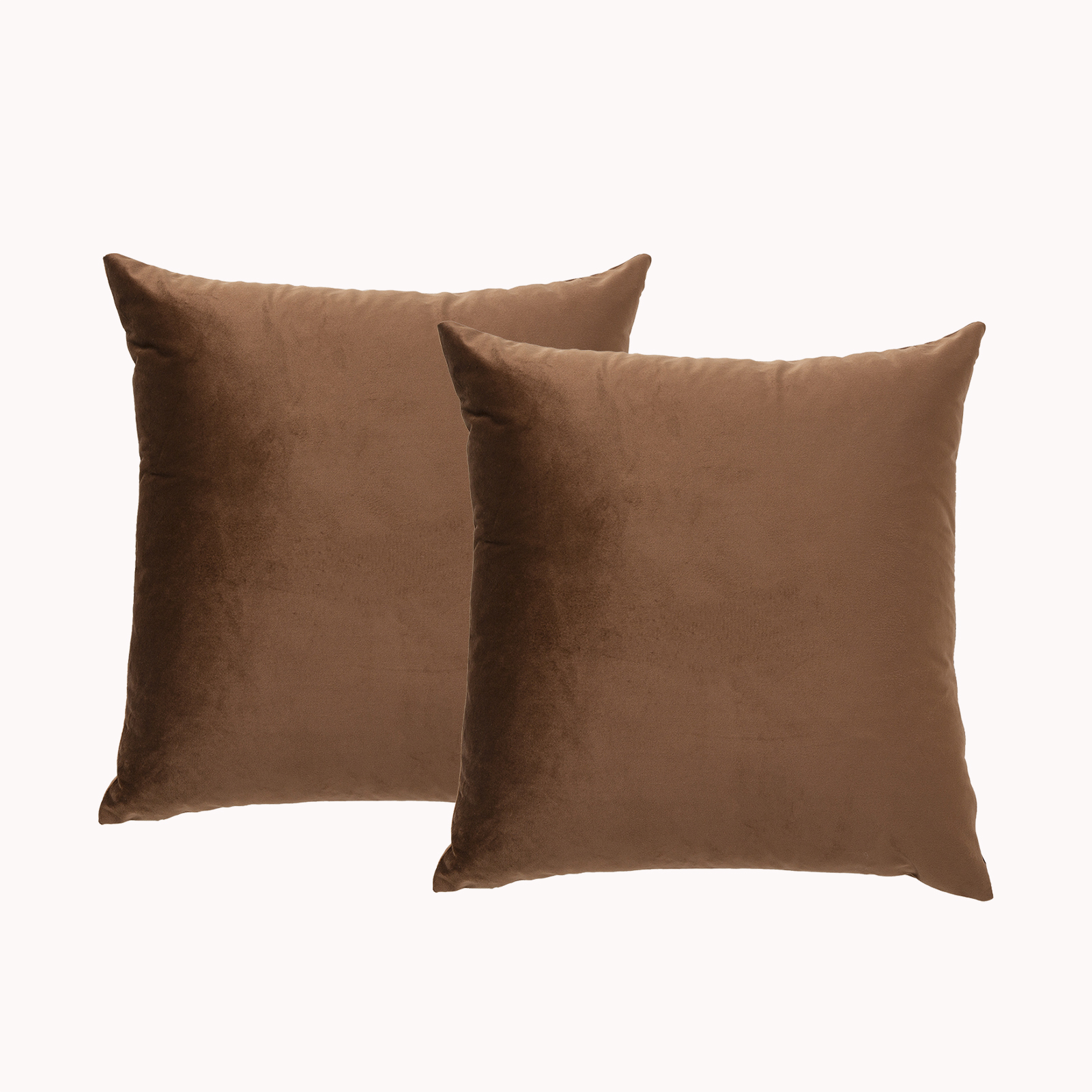 V107-SH317060-196004-00 Toffee Twin Pack Poly Velvet Printed Cushion by Renee Taylor - Image 1