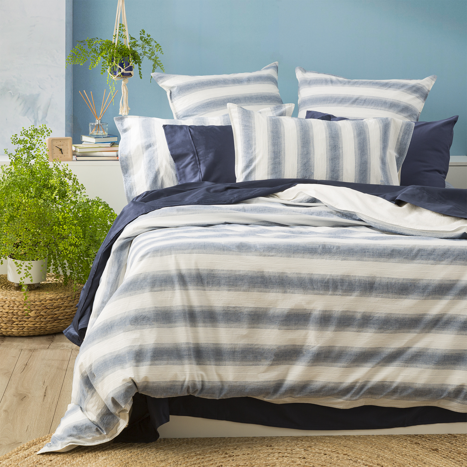 V107-SH317790-196104-00 Amira Yarn Dyed Vintage Washed Cotton European Pillowcase by Renee Taylor - Image 1