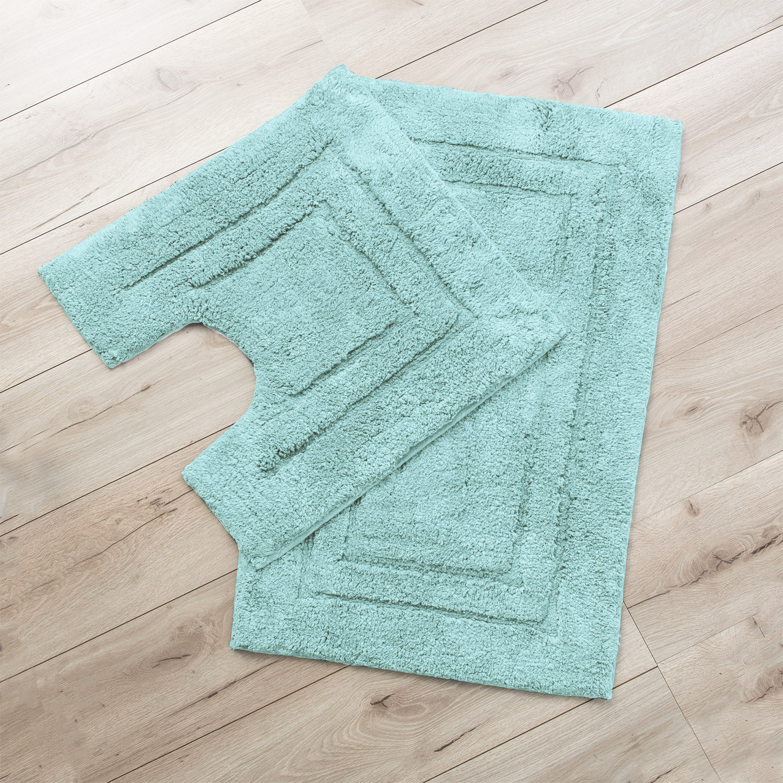 V107-SH322860-195970-00 2200 GSM 2 Piece Tufted Aqua Bath Mat Set by Renee Taylor - Image 1