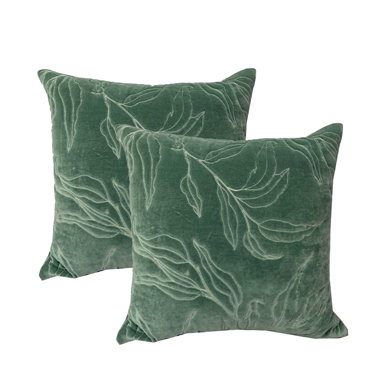 V107-SH325075-196958-00 Sophie Juniper Twin Pack Cotton Cushion Polyester Filled by Cloud Linen - Image 1