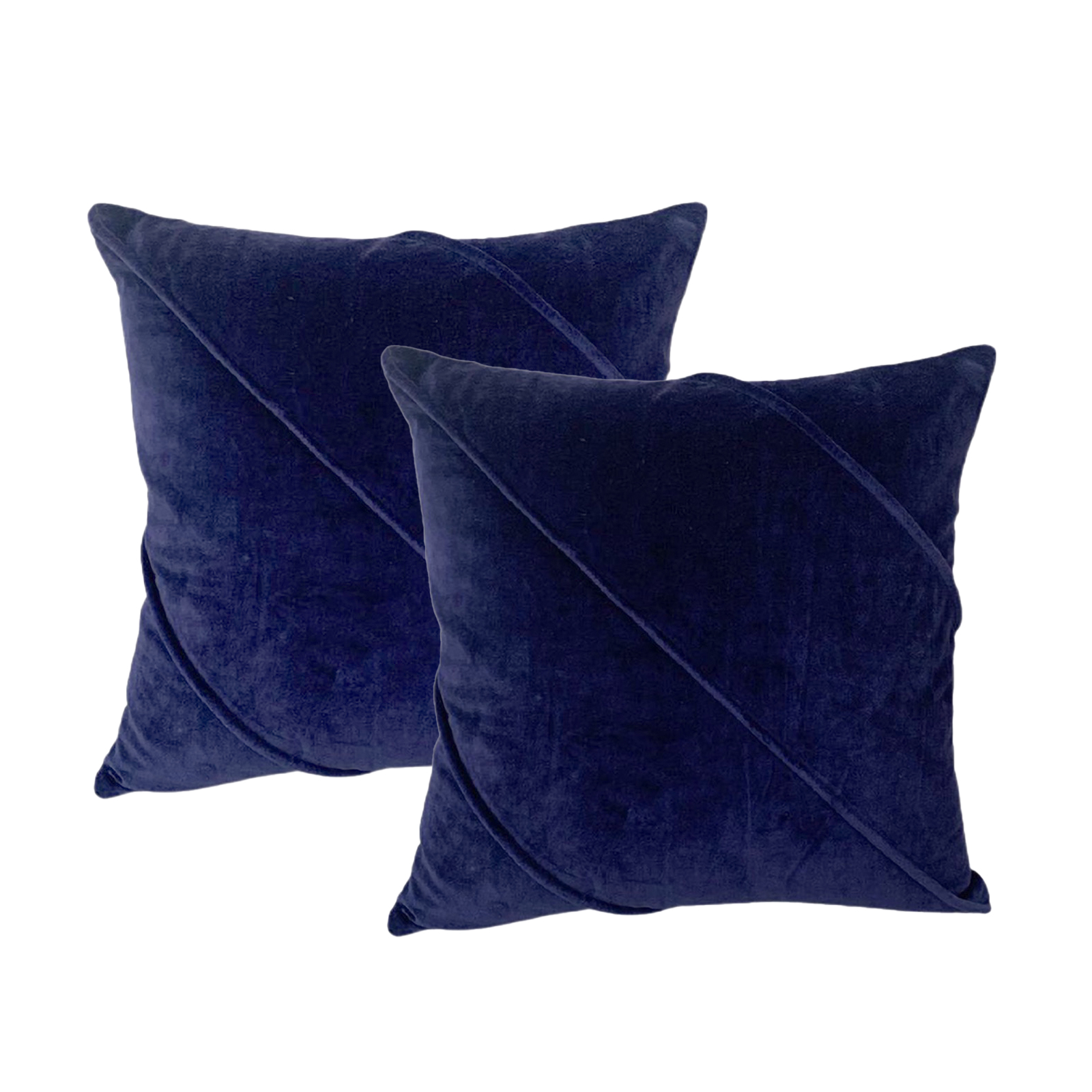 V107-SH325090-196964-00 Trova Ink Twin Pack Cotton Velvet Cushion Polyester Filled by Cloud Linen - Image 1