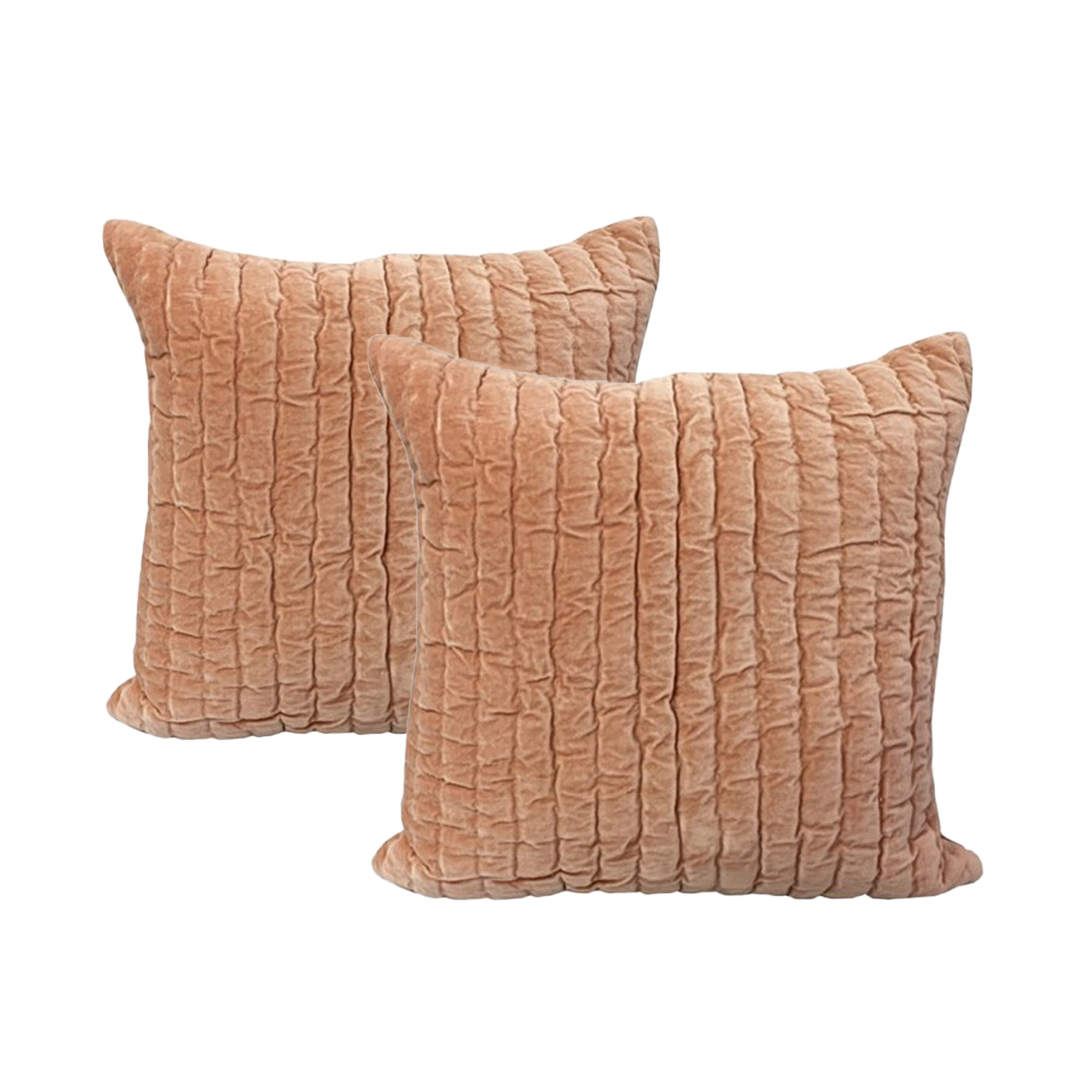 V107-SH325115-196975-00 Minerva Blush Twin Pack Cotton Velvet Embroidered Cushion Polyester Filled by Cloud Linen - Image 1