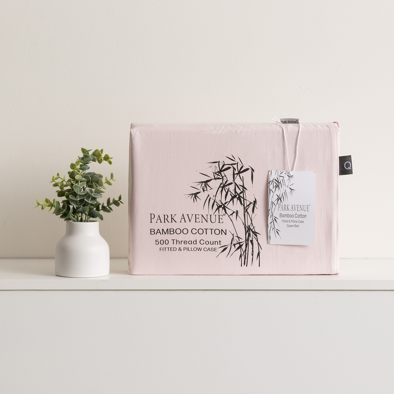 V107-SH326150-195888-00 Bamboo Cotton 500 Thread Count Peach Combo Set by Park Avenue Mega Queen - Image 1