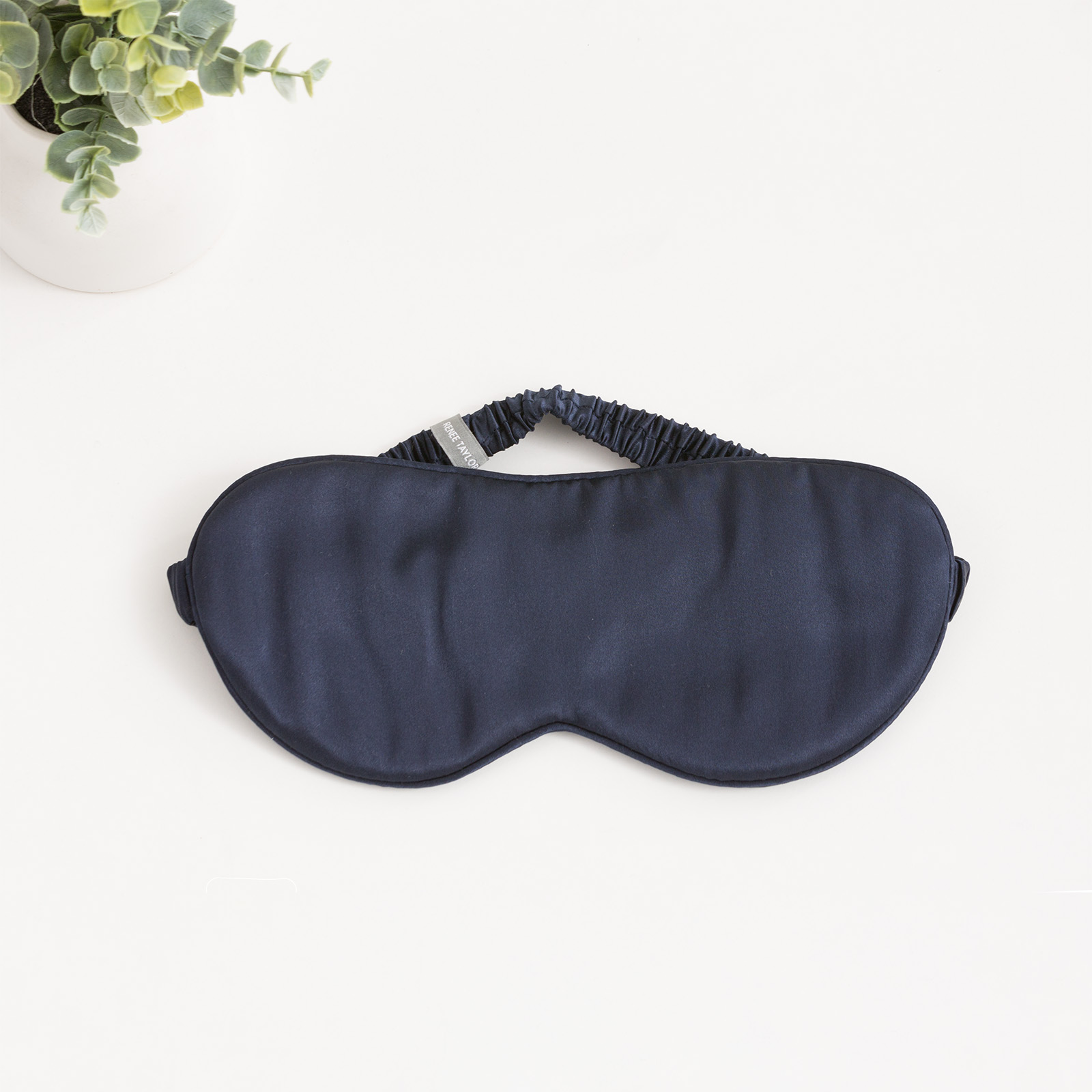 V107-SH326525-196947-00 100% Mulberry Silk Navy Eye Mask by Renee Taylor - Image 1