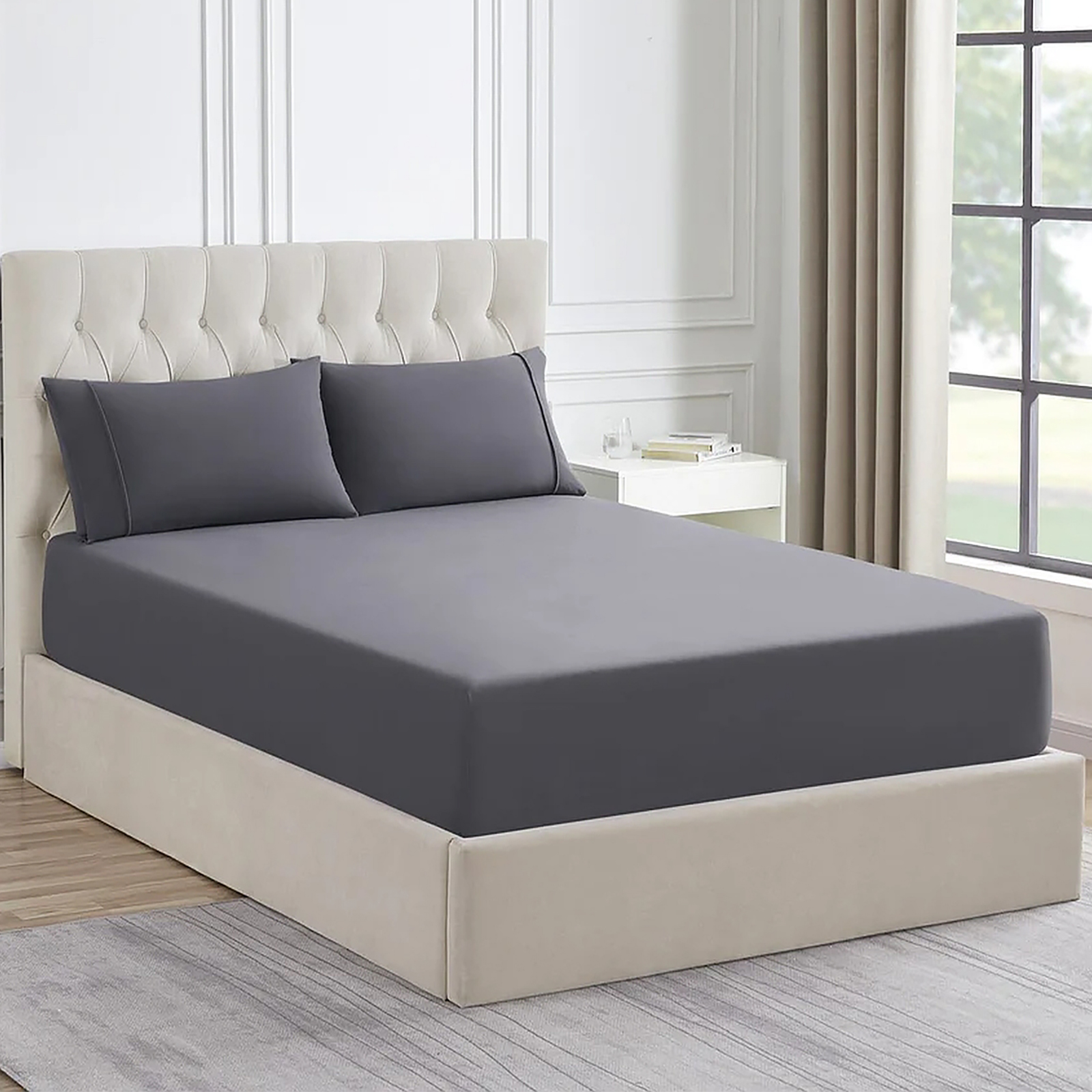 V107-SH329070-217495-00 Ddecor Home 1500 Thread count Premium Cotton Blend Granite Queen Combo Set by Ddecor Home - Image 1