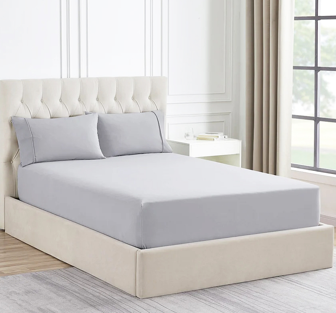 V107-SH329125-217539-00 Ddecor Home 1500 Thread count Premium Cotton Blend Silver King Combo Set by Ddecor Home - Image 1