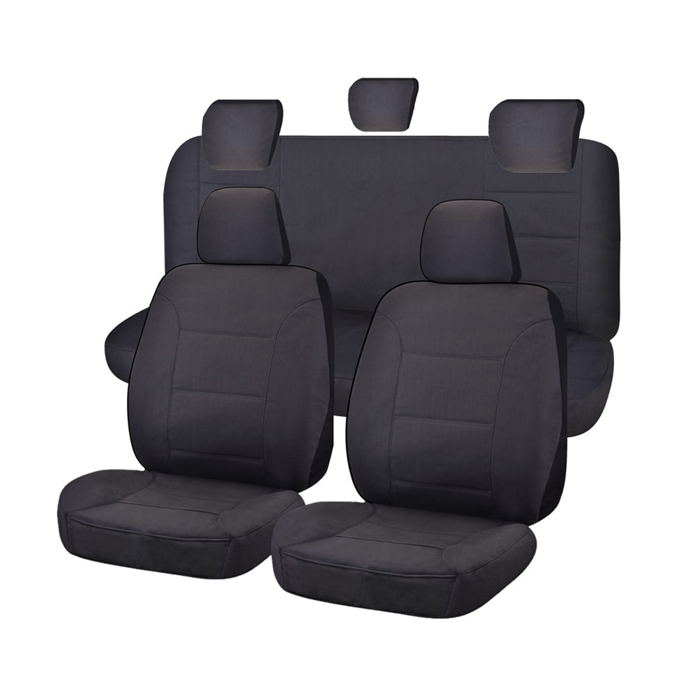 V121-CHTMHIL708_CHTMHIL708 Seat Covers for TOYOTA HILUX SR - SR5 4X4 KUN26R - GGN25R 04/2005 - 06/2015 S DUAL CAB UTILITY FR CHARCOAL CHALLENGER - Image 1