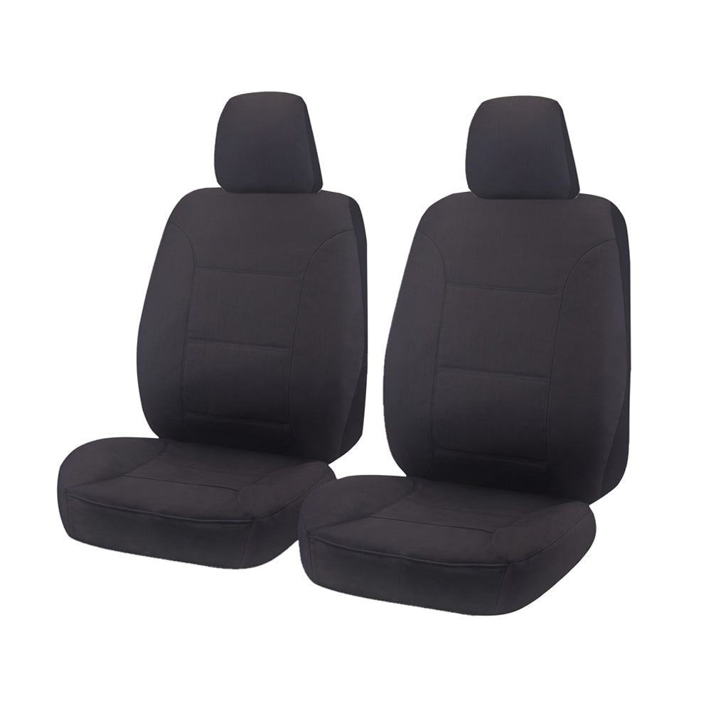 V121-CHTMLC308_CHTMLC308 Seat Covers for TOYOTA LANDCRUISER 70 SERIES VDJ 05/2008 - ON SINGLE / DUAL CAB FRONT 2X BUCKETS CHARCOAL CHALLENGER - Image 1