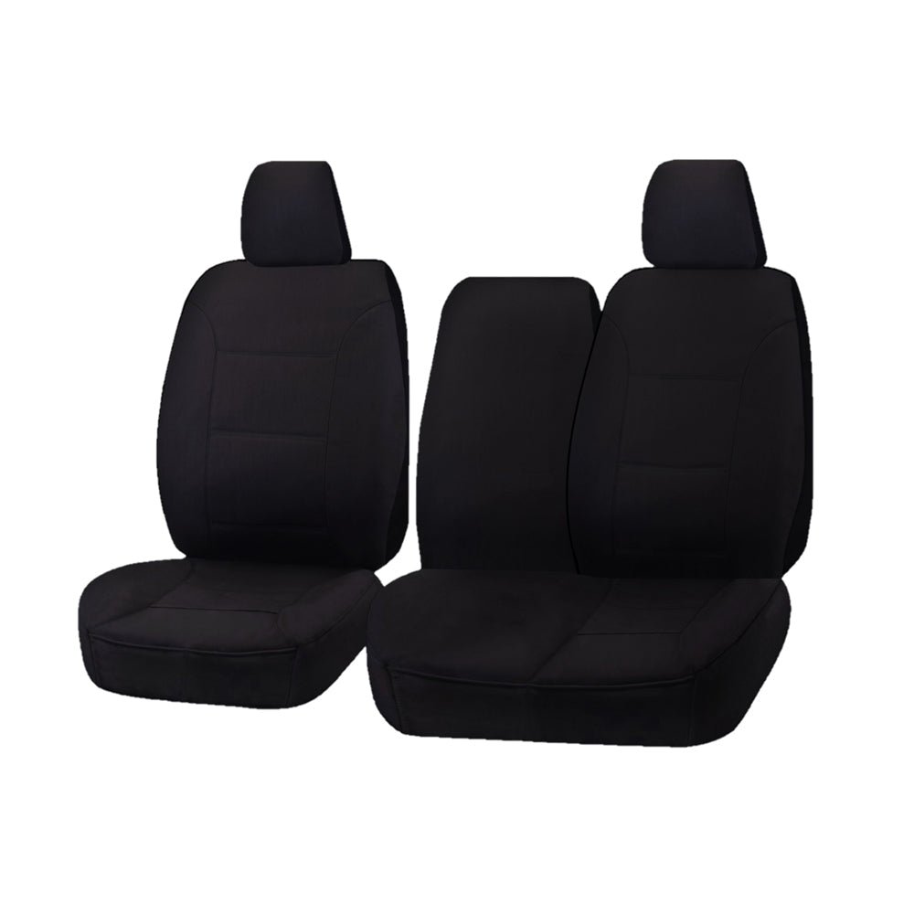 V121-CHTMLOAD104_CHTMLOAD104 Seat Covers for HYUNDAI ILOAD TQ 1-5 08/2008 - 05/2021 SINGLE/CREW CAB UTILITY VAN FRONT BUCKET + _ BENCH WITH FOLD DOWN ARMREST BLACK CHALLENGER - Image 1