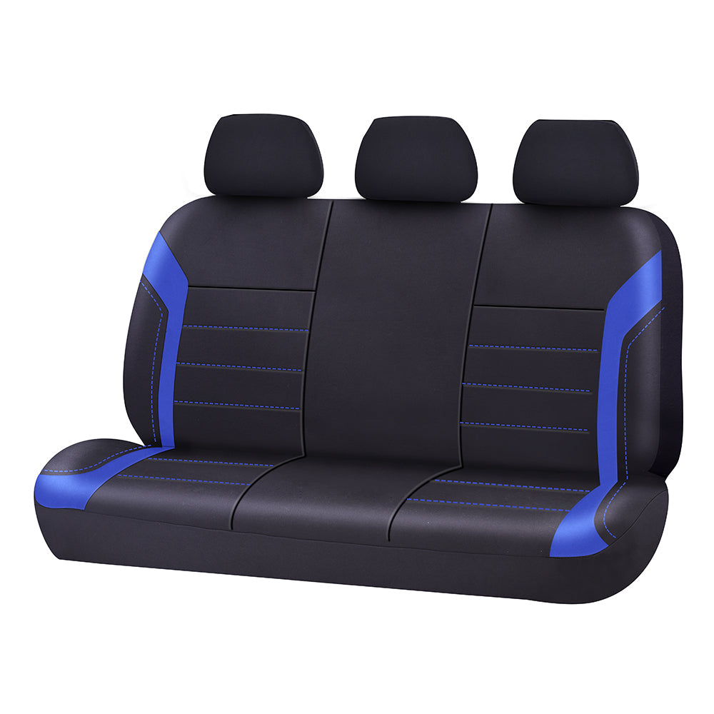 V121-NEO0608H03_h03 Universal Ultra Light Neoprene Rear Seat Covers Size 06/08H | Black/Blue - Image 1