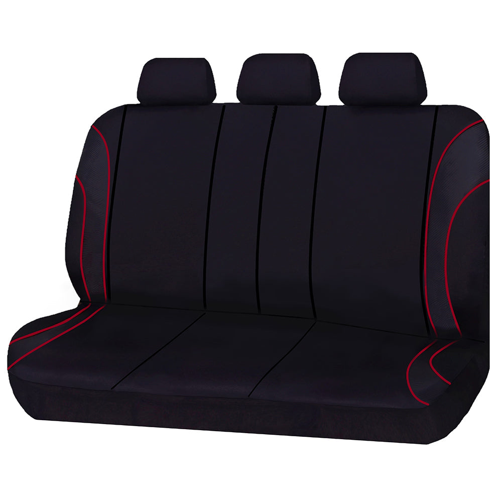 V121-STR0608S05_s05_f0137cb7-e3b5-4cc7-b965-353eacb0356a Universal Strident Rear Seat Covers Size 06/08S | Red Piping - Image 1