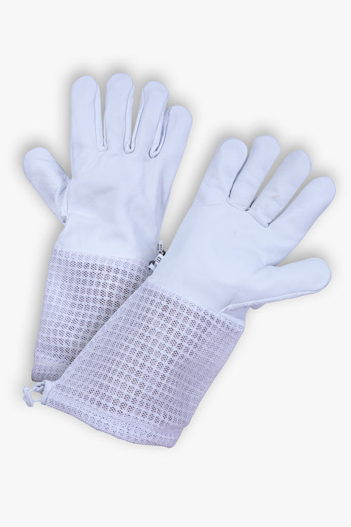 V122-OZ-1121_13_500x Beekeeping Bee Gloves Goat Skin 3 Mesh Ventilated Gloves-S - Image 1