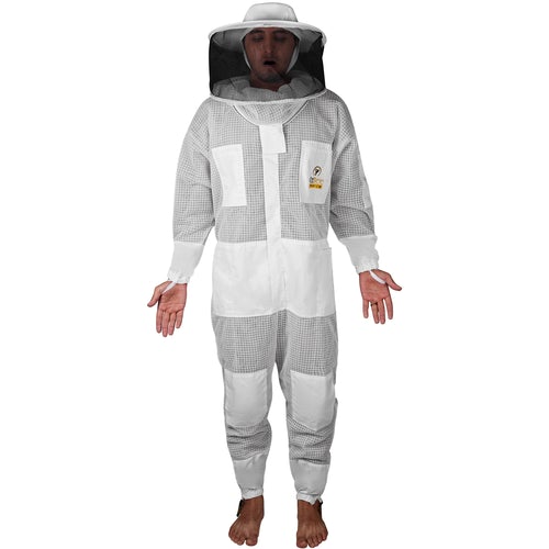 V122-OZP-101_Untitled-1_0002_Layer9copy_500x_1 OZBee Premium Full Suit 3 Layer Mesh Ultra Cool Ventilated Round Head Beekeeping Protective Gear Size S - Image 1