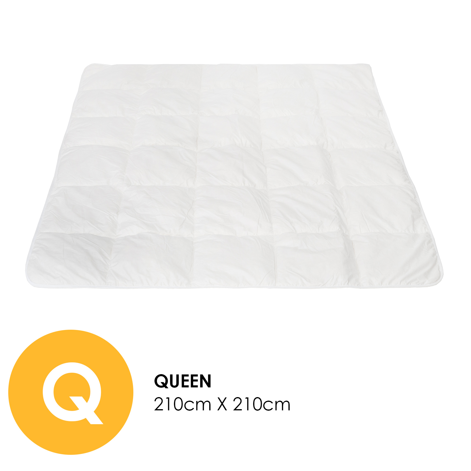 V160-10001630_10001630_2_1 Royal Comfort 260GSM Deluxe Eco-Silk Touch Quilt 100% Cotton Cover - Queen - White - Image 1
