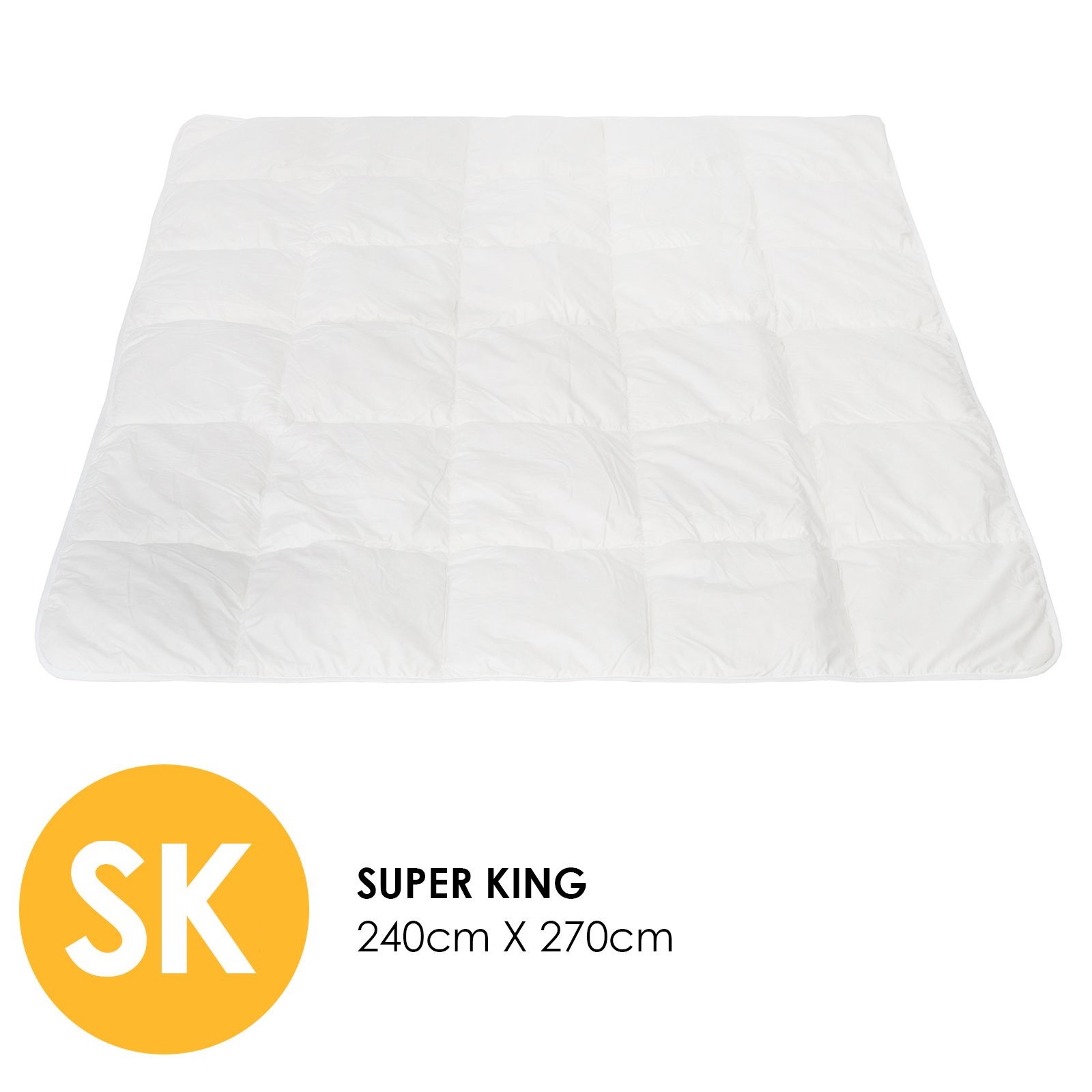 V160-10001632_10001632_2_1 Royal Comfort 260GSM Deluxe Eco-Silk Touch Quilt 100% Cotton Cover - Super King - White - Image 1