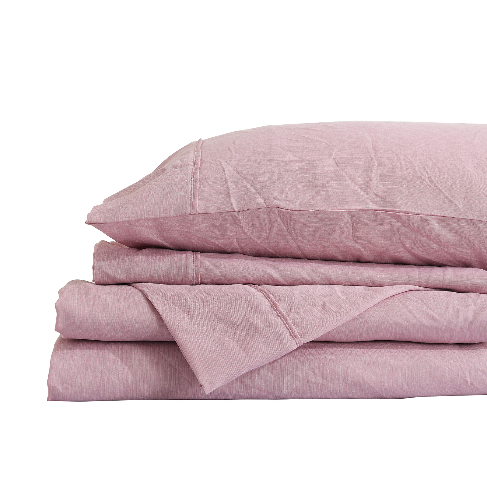 V160-10003035_10003035_7_1 Royal Comfort Flax Linen Blend Sheet Set Bedding Luxury Breathable Ultra Soft - King - Mauve - Image 1